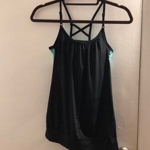 NWOT Black and green sports tank